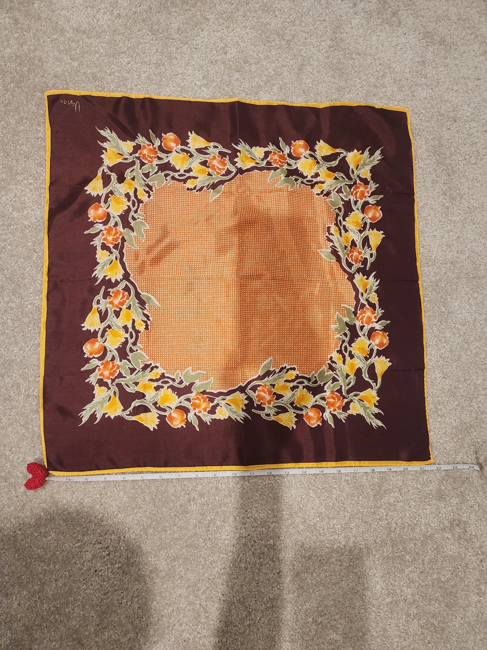 Uena Vintage Scarf in Brown and Orange